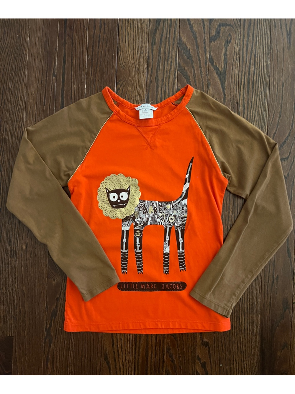 Little Marc Jacobs Orange & Brown Raglan Graphic Long-Sleeve Top